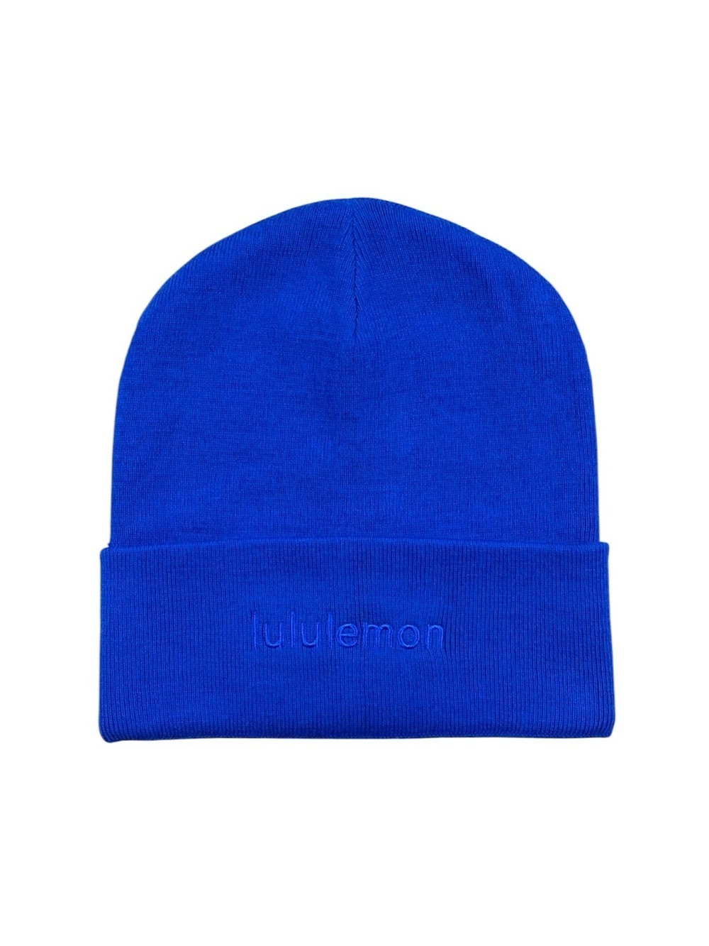 Lululemon Warm Revelation Beanie – Vibrant Blue Ribbed Merino Wool Blend Hat